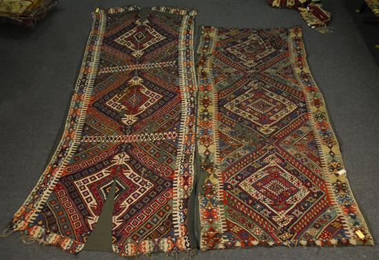 Appraisal: THREE TURKISH TWO PANEL KILIMS circa feet inches x feet