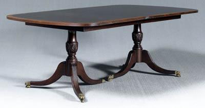 Appraisal: Federal style mahogany dining table banded mahogany top with one