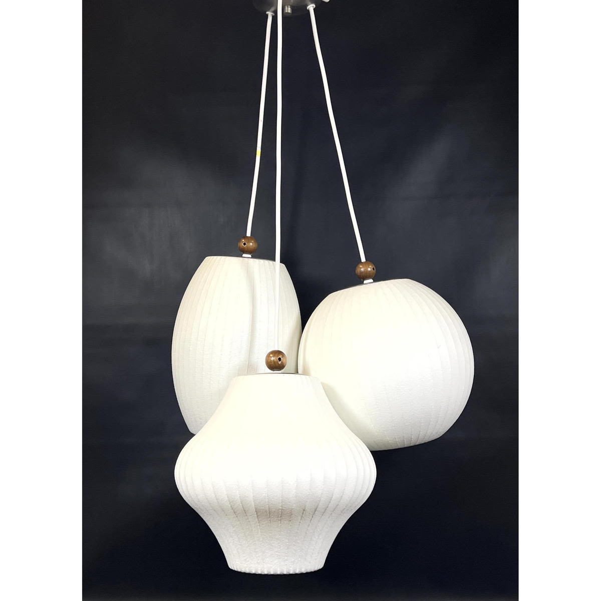 Appraisal: Shade Nelson Style Hanging Pendant Lamp shade grouping Ball x