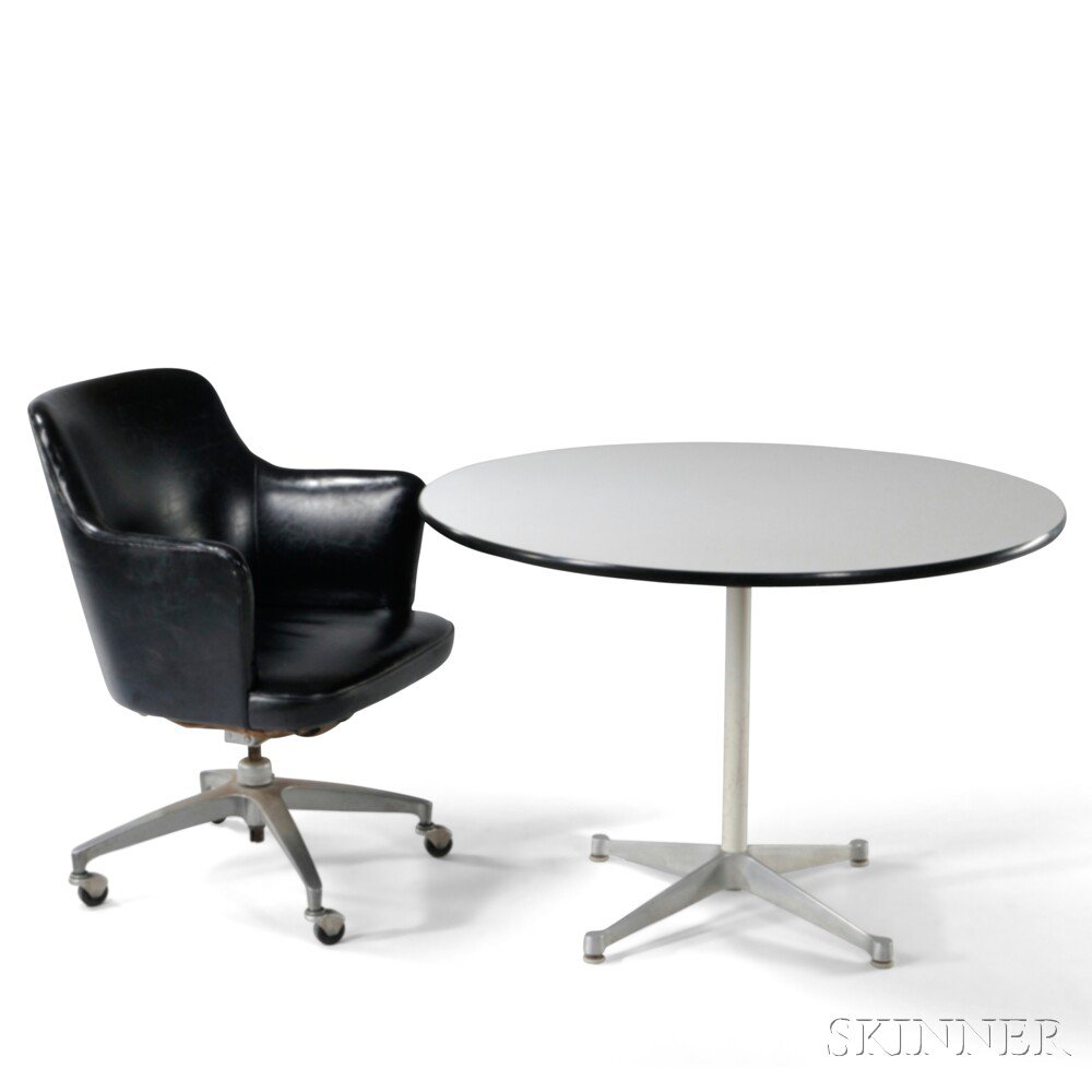 Appraisal: Charles and Ray Eames Table and an Office Chair Laminate