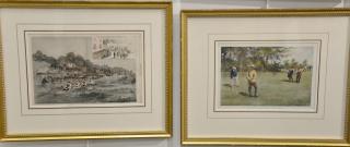 Appraisal: Set of eight sporting Harper's Weekly hand colored lithographs including