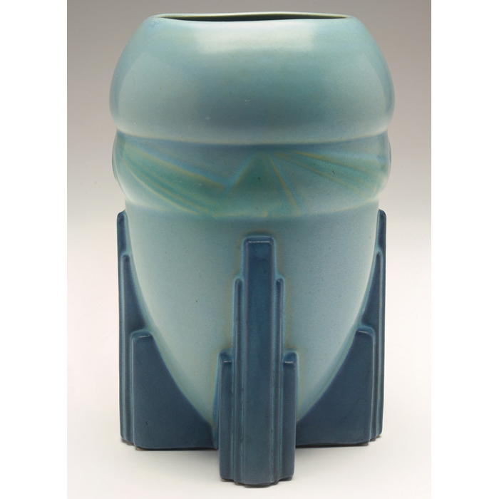 Appraisal: Nice Roseville Futura vase bulbous shape with four column feet