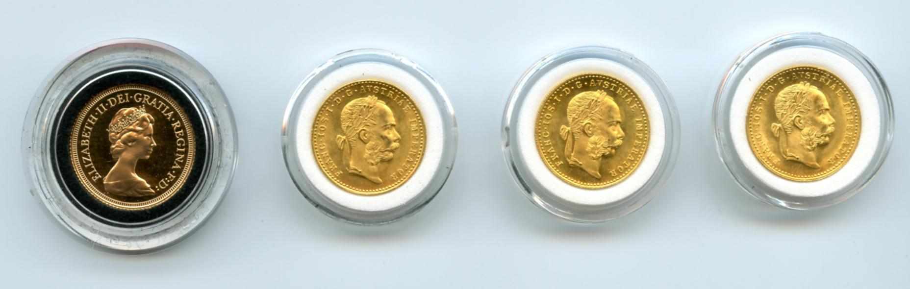 Appraisal: Austria Ducat Gold Restrike Together with Great Britain Sovereign Proof