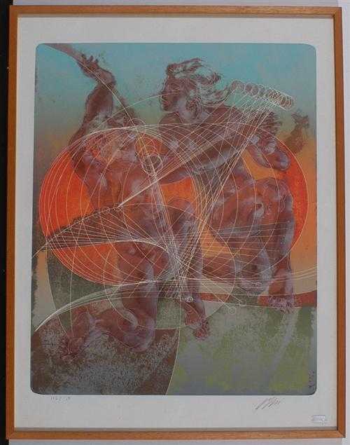 Appraisal: ERNI HANS Lucerne - Twins Lithograph Numbered Signed Erni lower