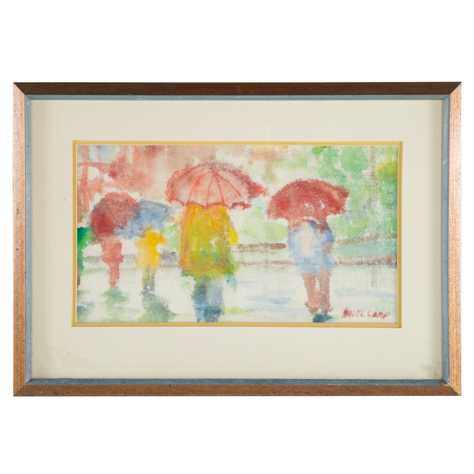 Appraisal: HAZEL CAMP UMBRELLAS WATERCOLOR American th century Watercolor on paper