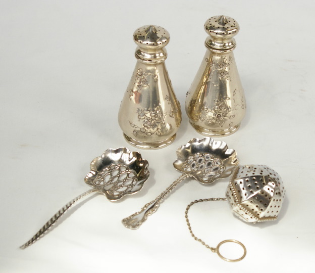 Appraisal: Group of Five Sterling Silver Items consisting of a good