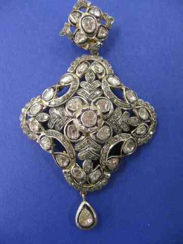 Appraisal: Diamond Pendant rose cut diamonds totaling carats in fancy gold