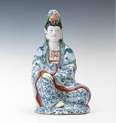 Appraisal: Seated Quan Yin Figure Porcelain figure of a seated Quan