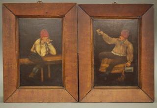 Appraisal: Pr th Century Tavern Scenes A Pair of th Century