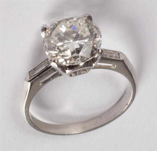 Appraisal: cts round-cut diamond engagement ring center round-cut diamond approximately cts