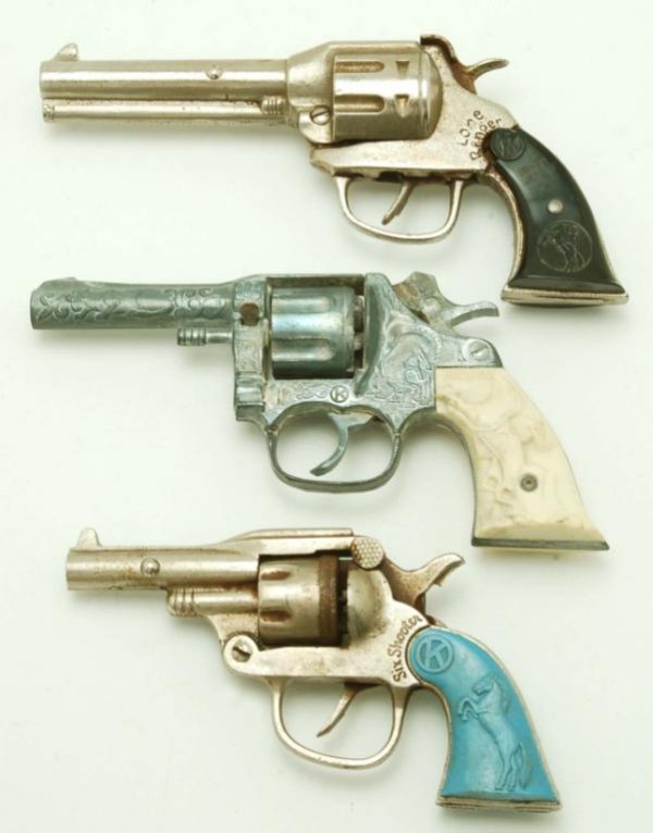 Appraisal: Lot of three cast iron cap guns by Kilgore Includes