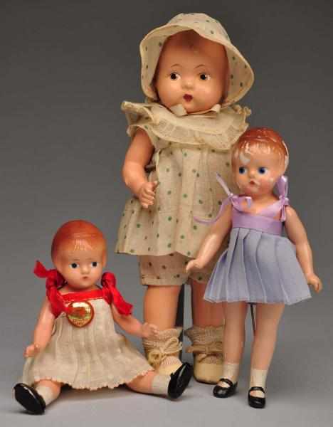 Appraisal: Lot of Effanbee Composition Dolls Description All composition Patsy Tinyette