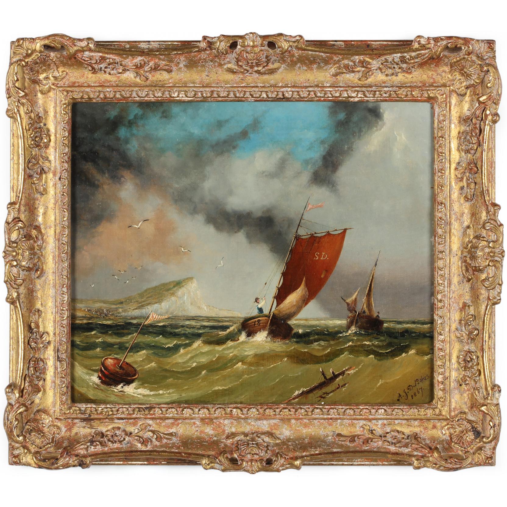 Appraisal: A J D Bates English th century Beachy Head oil