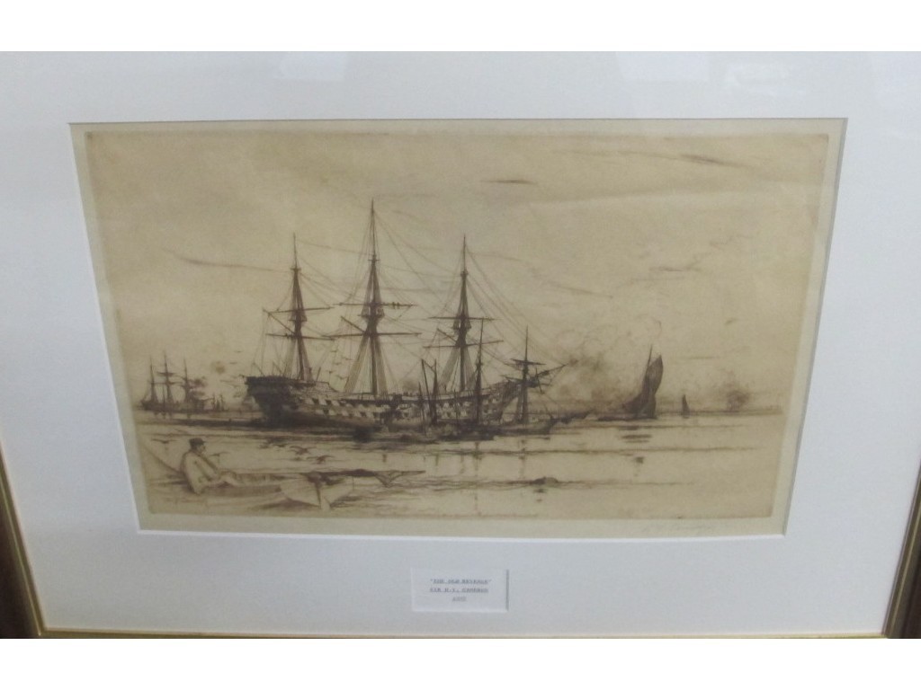 Appraisal: SIR DAVID YOUNG CAMERON Steel engraving 'The Old 'Revenge'' published