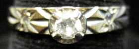 Appraisal: karat yellow gold diamond ring Petite round cut diamond etched