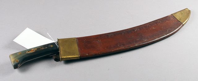 Appraisal: Collins No Army Machete Type with green horn handle unit