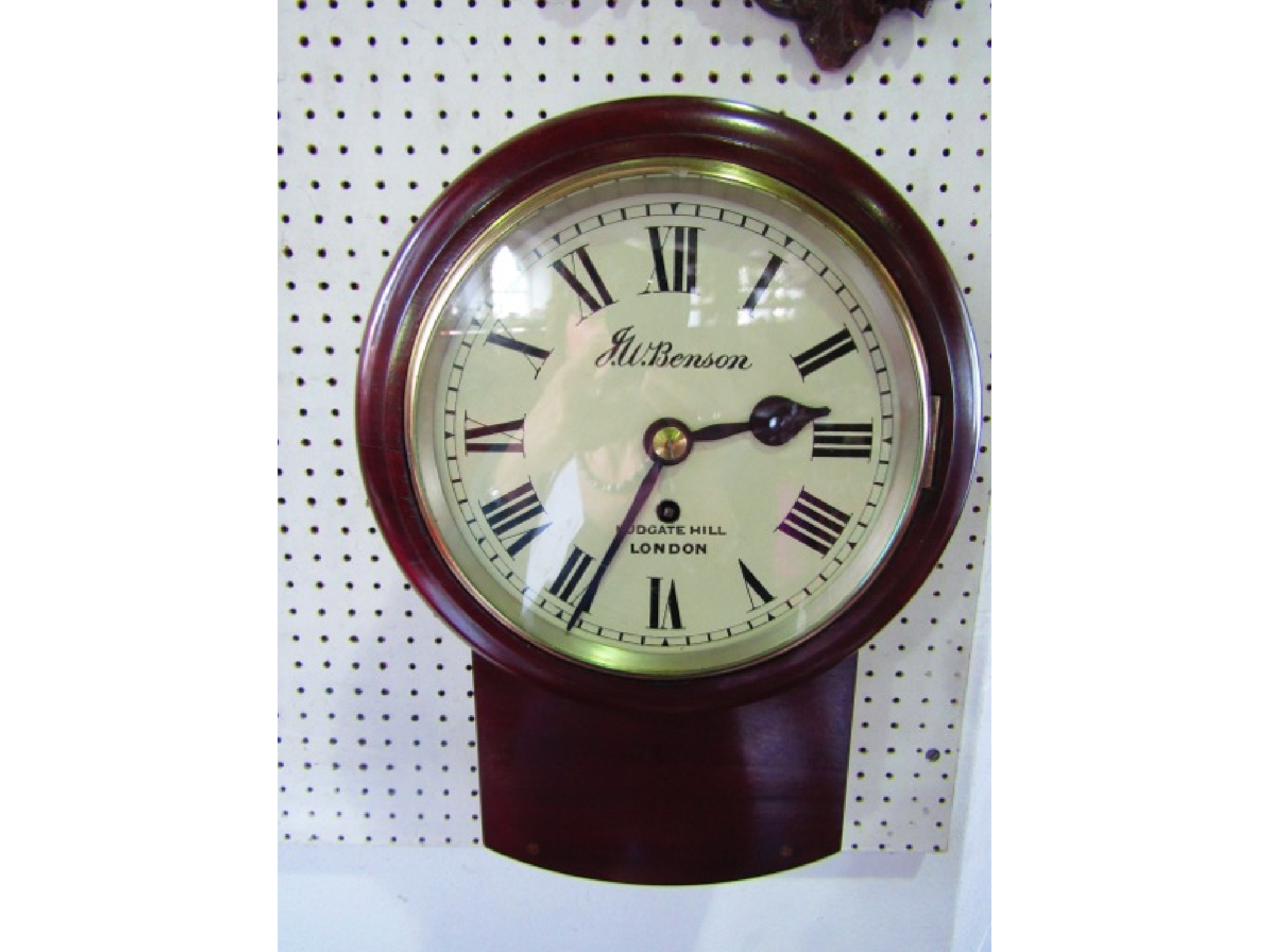 Appraisal: A th century mahogany drop dial wall clock with inch