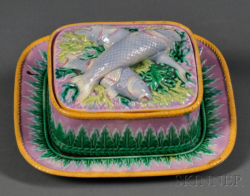 Appraisal: George Jones Covered Sardine Dish and Tray England late th