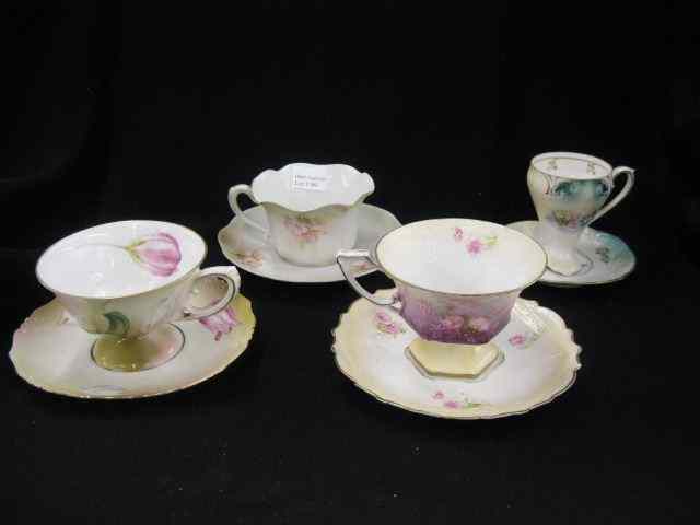 Appraisal: R S Prussia Germany Porcelain Cups Saucers various florals some