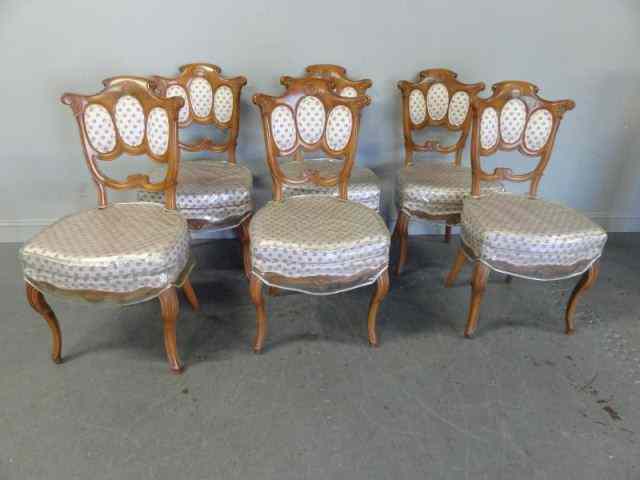 Appraisal: Set of Neoclassical Style Fruitwood Chairs From a Great Neck