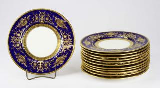 Appraisal: set of Minton for Tiffany Co Embossed and raised gilt