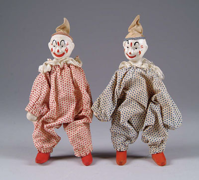 Appraisal: SCHOENHUT DELVAN FIGURES Lot contains two clowns two ladders and