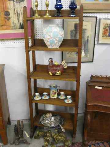 Appraisal: Oak Shelf Unit Arts Crafts or Mission style '' tall