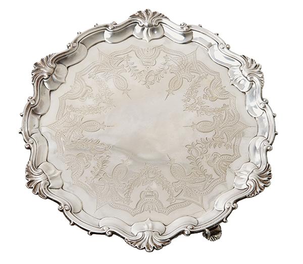 Appraisal: A GOOD GEORGE II SILVER SALVER BY JAMES MORISON LONDON