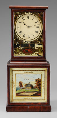 Appraisal: Federal Reverse-Painted Shelf Clock upper panel signed Aaron Willard Boston