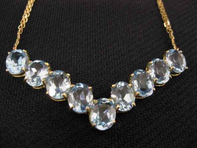 Appraisal: Blue Topaz Necklace oval gems totaling carats in k yellow