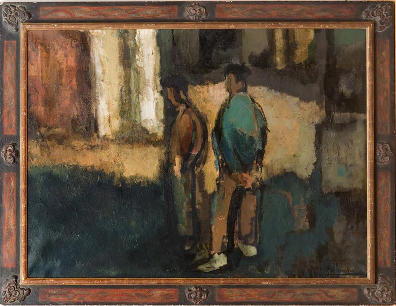 Appraisal: CIRILO MARTINEZ NOVILLO - FIGURES Oil on canvas signed 'Matinez