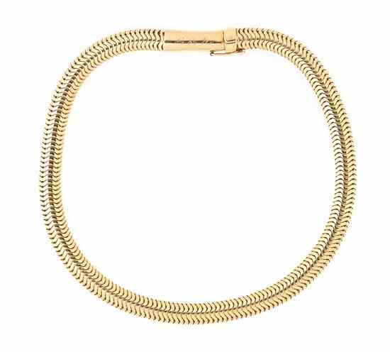 Appraisal: A Karat Yellow Gold Snake Chain Necklace Length inches Width