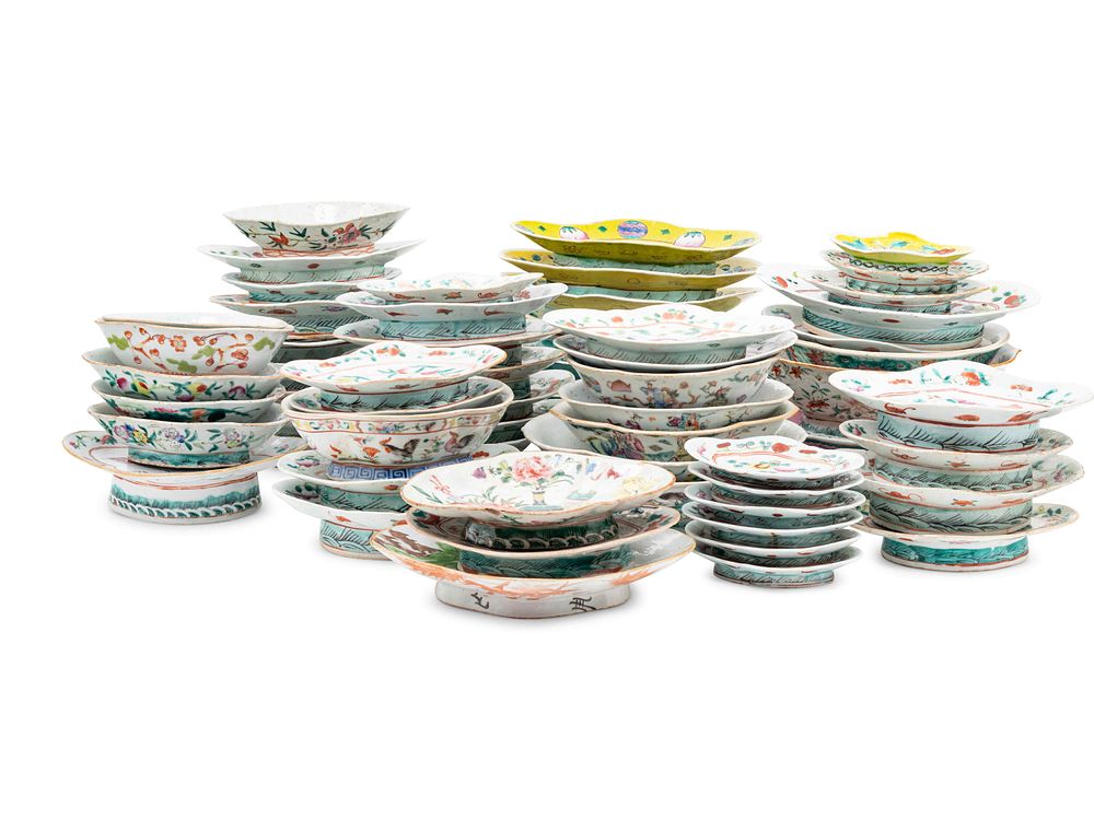 Appraisal: A Collection of Chinese Famille Rose 'Flower' Porcelain Serving Dishes