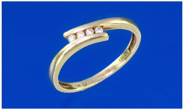 Appraisal: ct Gold Diamond Ring Set With Four Round Brilliant Cut