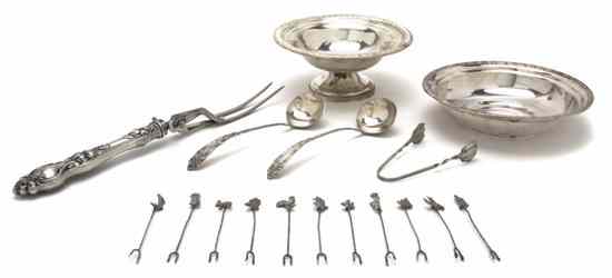 Appraisal: A Group of American Sterling Silver Serving Articles comprising a