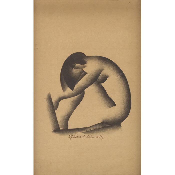 Appraisal: William Samuel Schwartz American - ''Modernist Nude '' lithograph ''