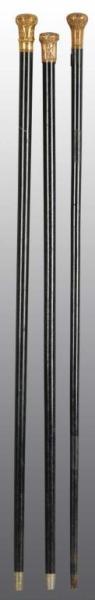 Appraisal: Lot of Cane Walking Sticks Description All with K yellow