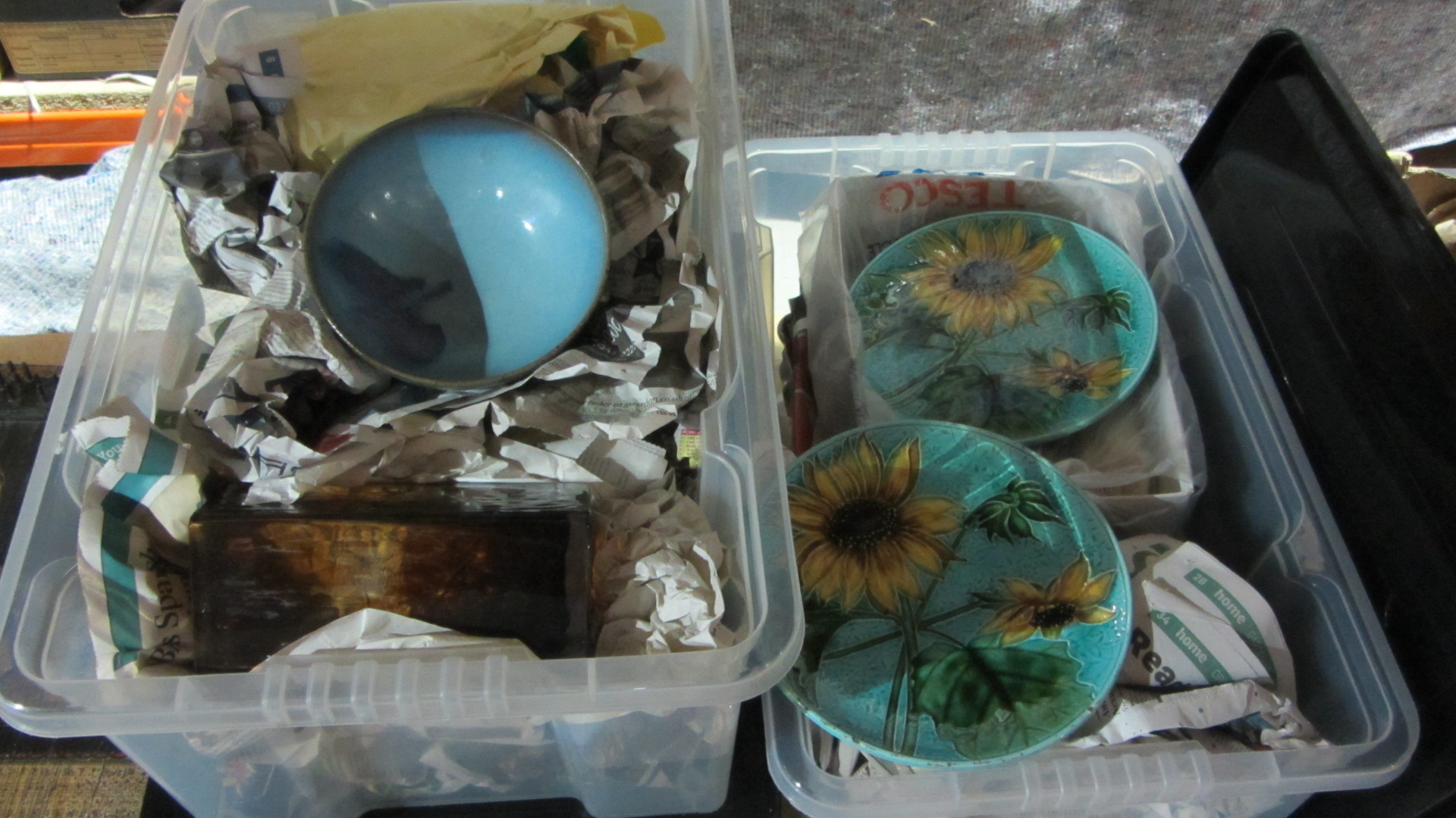 Appraisal: Three plastic packing boxes containing miscellaneous miniatures pottery porcelain objects