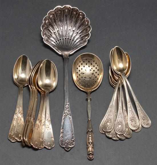 Appraisal: Group of French silver flatware and serving pieces late th