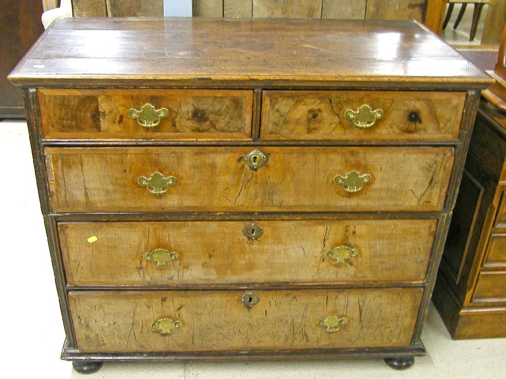 Appraisal: Early th century pine and walnut crossbanded chest of two