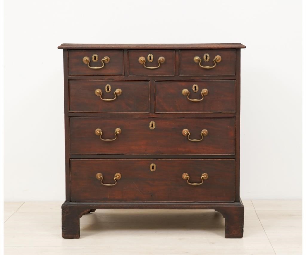 Appraisal: English diminutive Chippendale mahogany chest of drawers circa with a