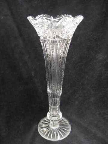 Appraisal: Cut Glass Trumpet or Bugle Vase brilliant period '' tall