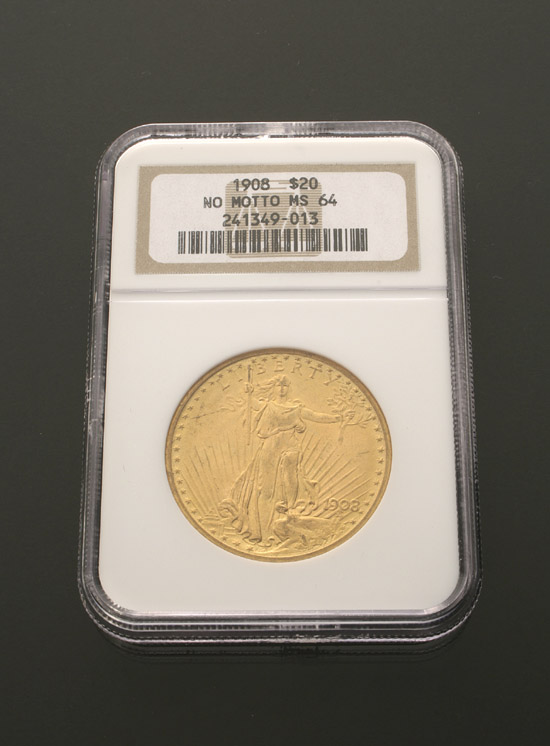 Appraisal: U S St Gaudens Twenty-Dollar Gold Coin Dated and with