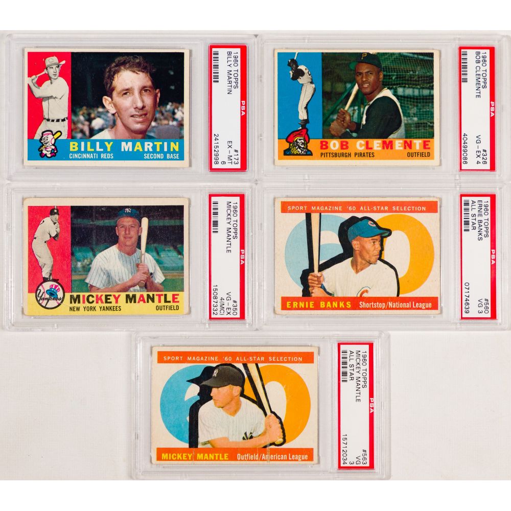 Appraisal: TOPPS BASEBALL PSA ASSORTMENT PSA graded cards including Billy Martin