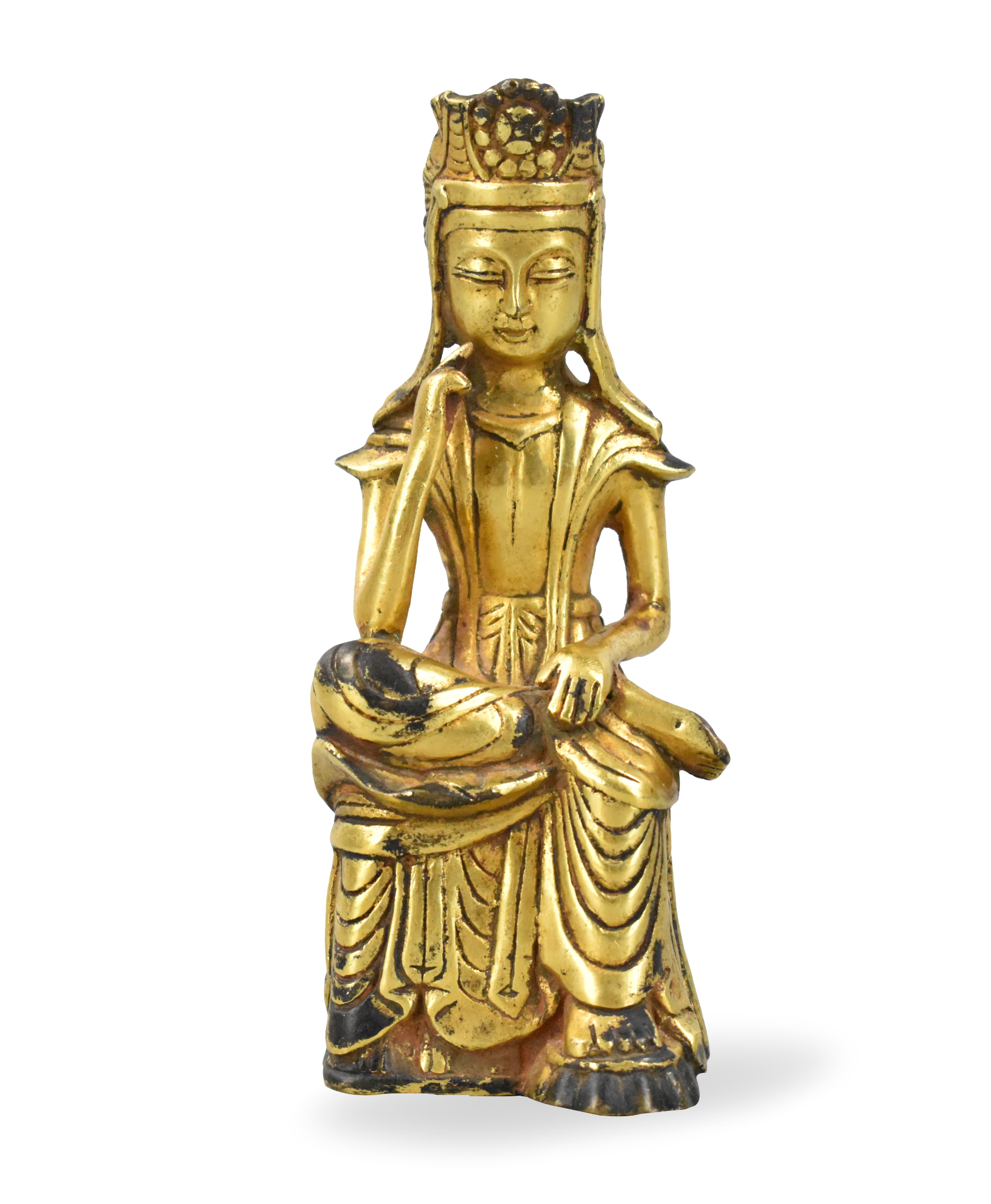 Appraisal: A fine Korean gilt bronze thinking Buddha dating from the