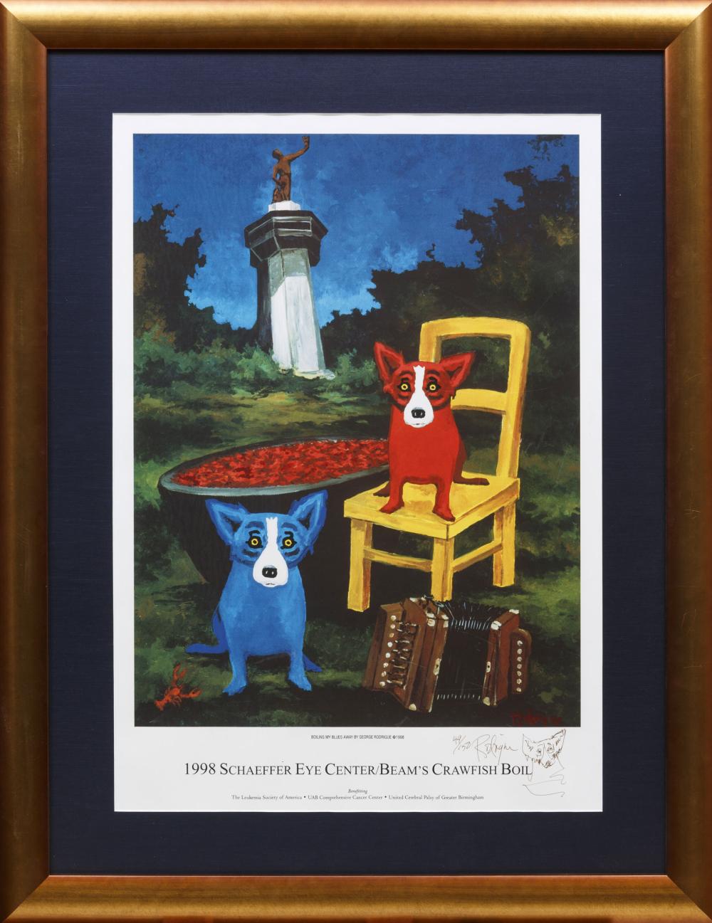 Appraisal: George Rodrigue American Louisiana - Boiling My Blues Away silkscreen