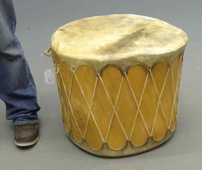 Appraisal: Hide covered drum '' Ht