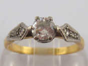 Appraisal: A yellow metal tests carat gold diamond solitaire ring the