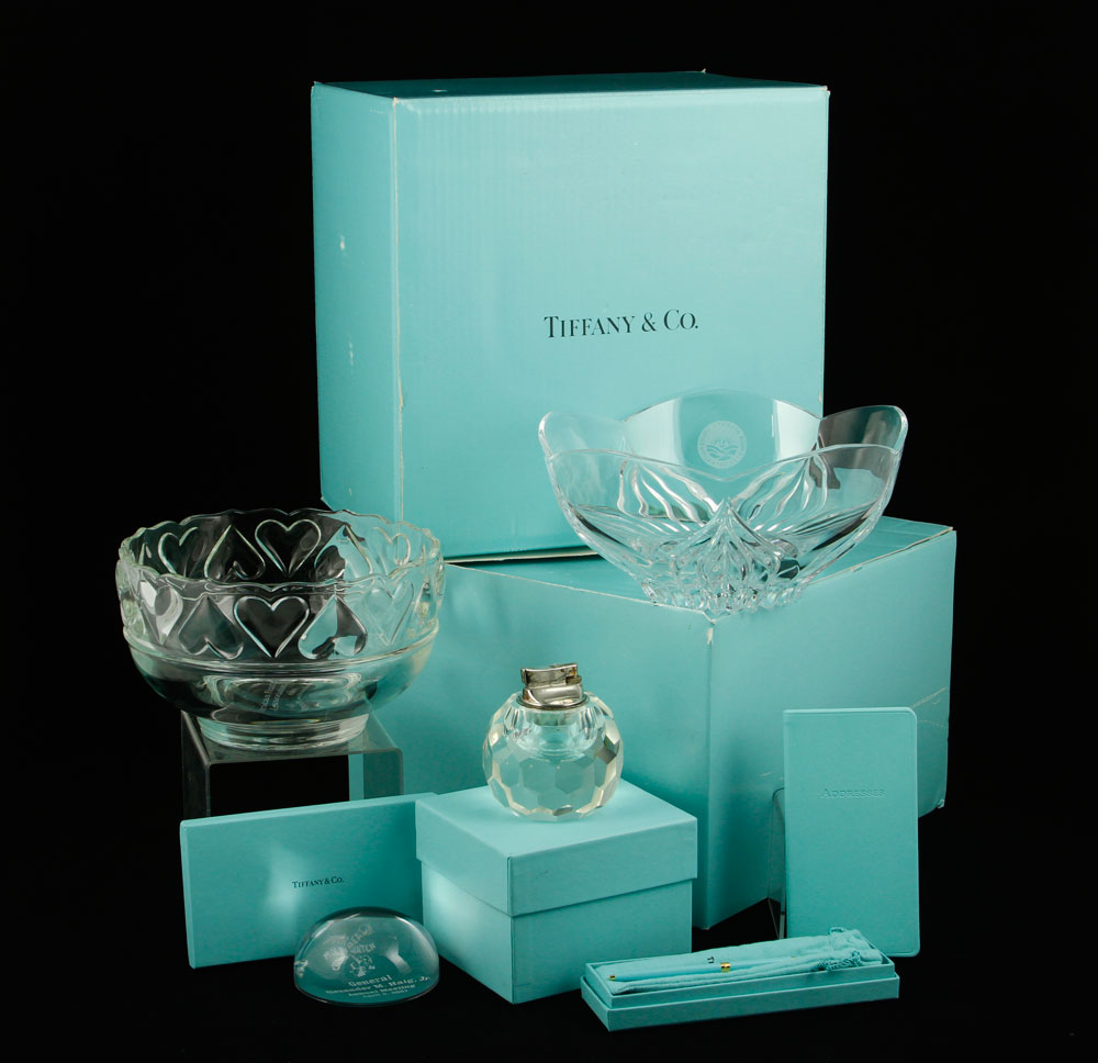 Appraisal: - Tiffany Crystal Presentation Pieces Lot of Tiffany crystal presentation