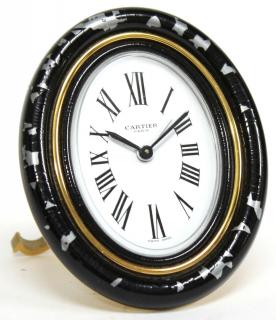 Appraisal: Cartier Baignoire Desk Alarm Clock Black enamel with a white